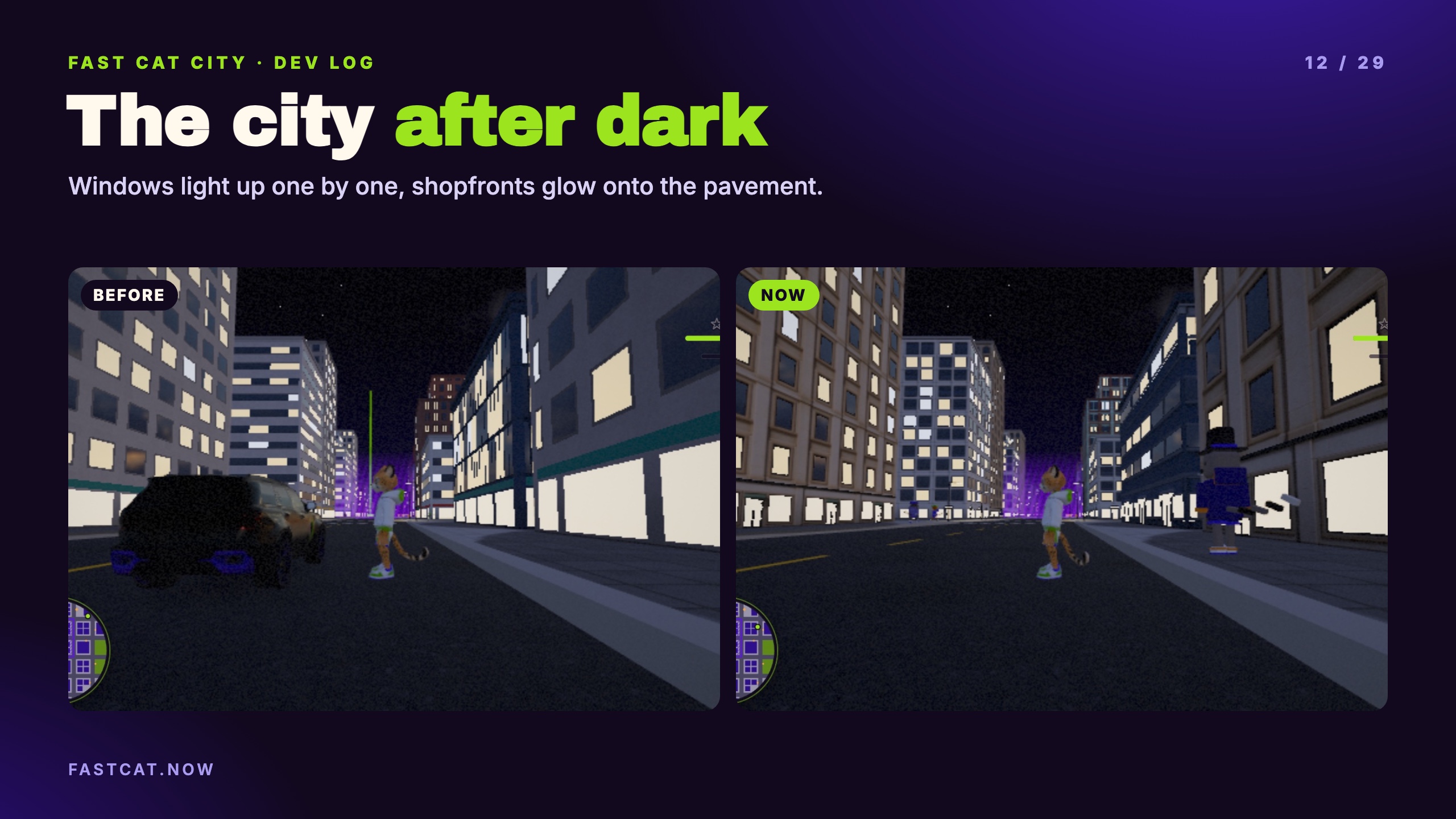 Fast Cat City at night